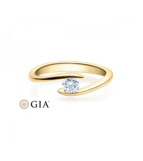 Deneb 0,30 l Oro amarillo - ANILLO DE COMPROMISO EN ORO - Original anillo de pedida de oro amarillo con un diamante en tensión
