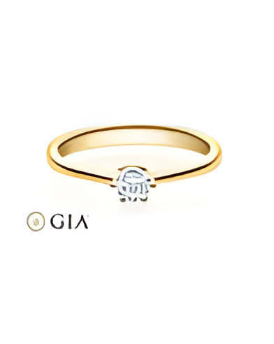 Centauri 0,30 | Oro amarillo - ANILLO DE COMPROMISO EN ORO - Fino y elegante anillo de pedida de oro amarillo con un diamante gr