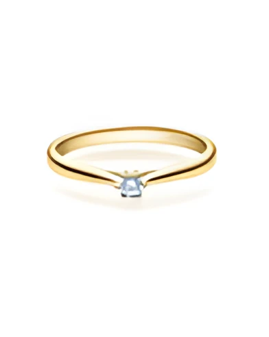 Achernar 0,10 | Oro amarillo - ANILLO DE COMPROMISO EN ORO - Anillo de compromiso de oro amarillo con un diamante natural ético 