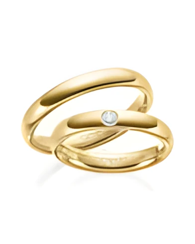 Alianzas de boda clásicas en oro amarillo con un diamante. 3,00 mm - Alianzas de boda - 

