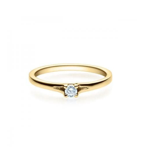 Fénix 0,10 l Oro amarillo - ANILLO DE COMPROMISO EN ORO - Precioso anillo de compromiso de diseño en oro amarillo con un diamant