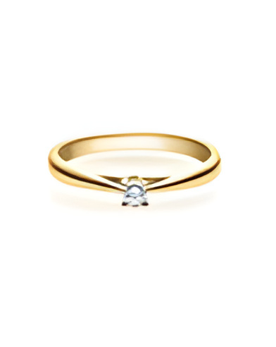 Alnilam 0,10 | Oro amarillo - ANILLO DE COMPROMISO EN ORO - Anillo de pedida original de oro amarillo con un diamante talla bril