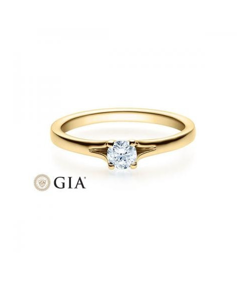 Fénix 0,30 l Oro amarillo - ANILLO DE COMPROMISO EN ORO - Precioso anillo de pedida de diseño de oro amarillo con un exclusivo d