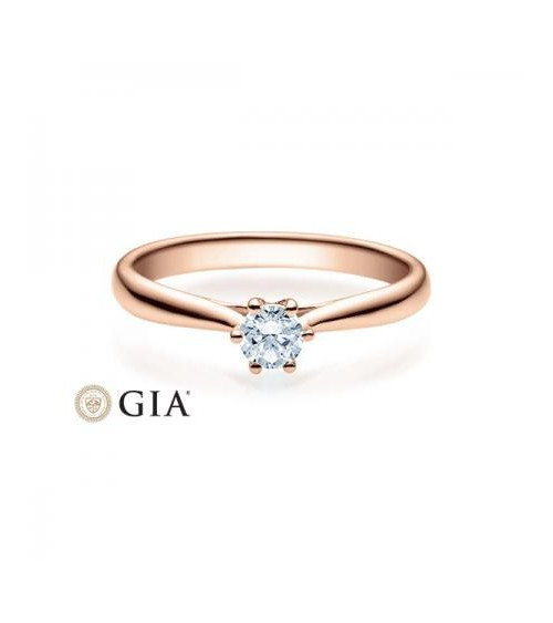 Achernar 0,30 l Oro rosa - ANILLOS DE COMPROMISO EN ORO ROSA - Anillo de pedida rosa con un diamante grande con certificado