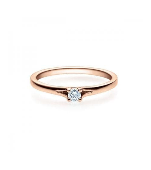 Fénix 0,10 l Oro rosa - ANILLOS DE COMPROMISO EN ORO ROSA - Precioso anillo de compromiso de diseño de color rosa con un diamant