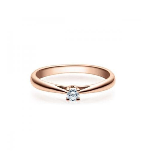Alnilam 0,10 l Oro rosa - ANILLOS DE COMPROMISO EN ORO ROSA - Anillo de oro rosa con un diamante engastado en 4 garras entrelaza