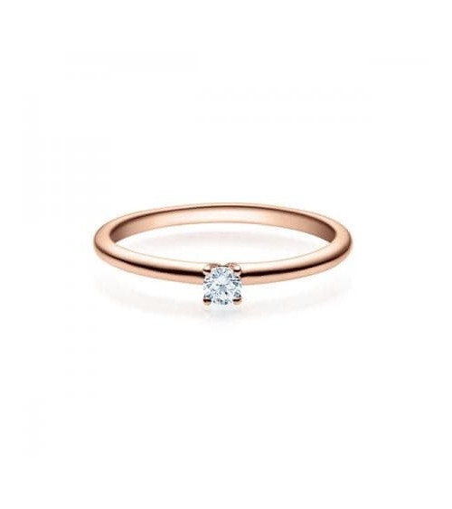 Persei 0,10 l Oro rosa - ANILLOS DE COMPROMISO EN ORO ROSA - Clásico anillo de compromiso rosa con un diamante visible