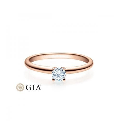 Persei 0,30 l Oro rosa - ANILLOS DE COMPROMISO EN ORO ROSA - Clásico anillo de compromiso rosa con un diamante con certificado G