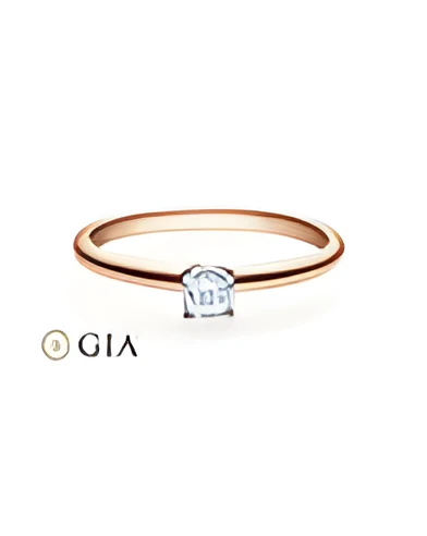 Persei 0,30 | Oro rosa - ANILLOS DE COMPROMISO EN ORO ROSA - Clásico anillo de compromiso rosa con un diamante con certificado G