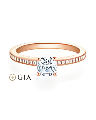 Antares 0,38 | Oro rosa - ANILLOS DE COMPROMISO EN ORO ROSA - Alianza de oro rosa de 18K con diamantes para la pedida de mano