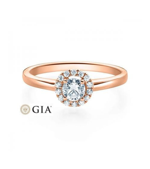Tauri 0,38 l Oro rosa - ANILLOS DE COMPROMISO EN ORO ROSA - Original anillo de pedida de oro rosa tipo solitario con diamantes a