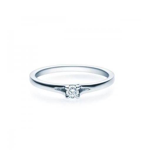 Fénix 0,10 l Oro blanco o Platino - Anillos de compromiso - Anillo de compromiso en oro blanco o platino con un diamante visible