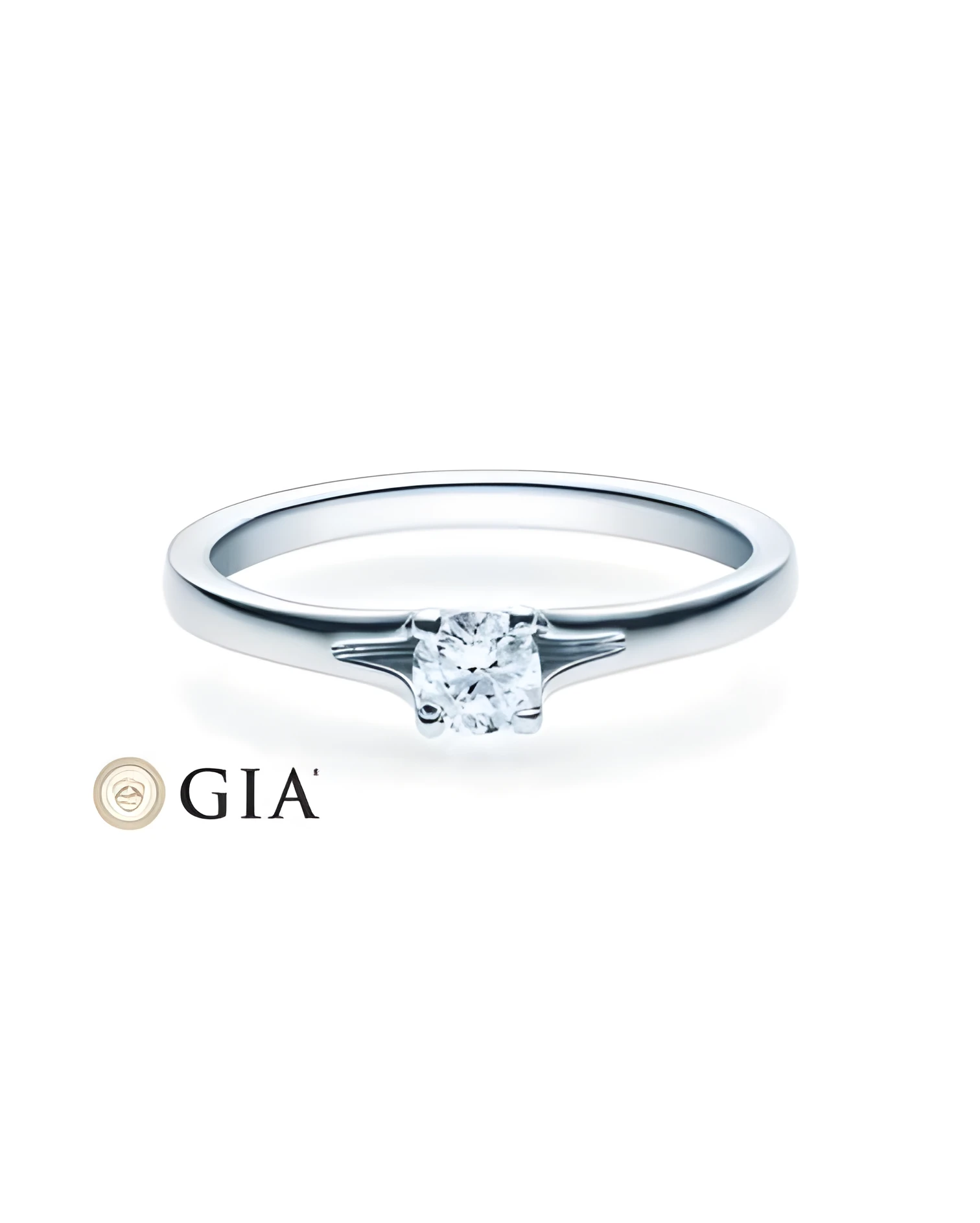 Fénix 0,30 | Oro blanco o Platino - Anillos de compromiso - Anillo de compromiso en platino u oro blanco con un diamante visible