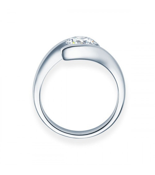 Deneb 0,10 l Oro blanco o Platino - Anillos de compromiso - Anillo de compromiso redondo en oro blanco o platino