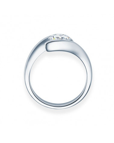 Deneb 0,10 l Oro blanco o Platino - Anillos de compromiso - Anillo de compromiso redondo en oro blanco o platino
