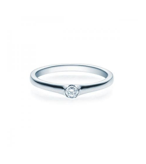 Gruis 0,10 l Oro blanco o Platino - Anillos de compromiso - Anillo de compromiso modelo solitario en oro blanco o platino