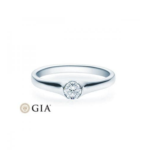 Gruis 0,30 l Oro blanco o Platino - Anillos de compromiso - Anillo de compromiso modelo solitario en oro blanco o platino