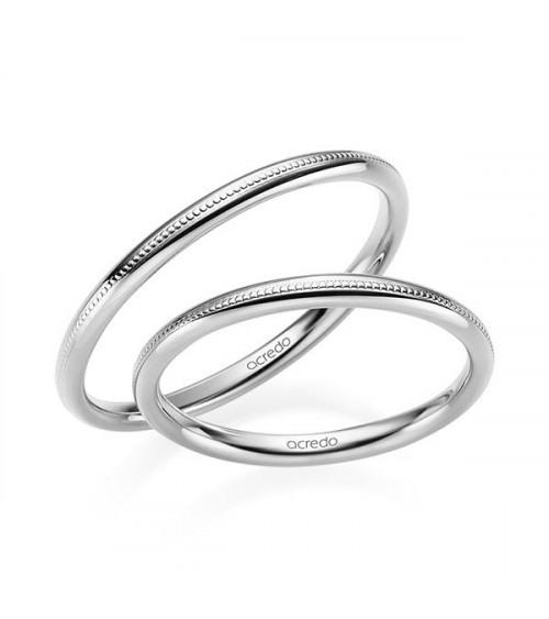 Finos anillos de boda en platino con esferas - Alianzas de boda - 

