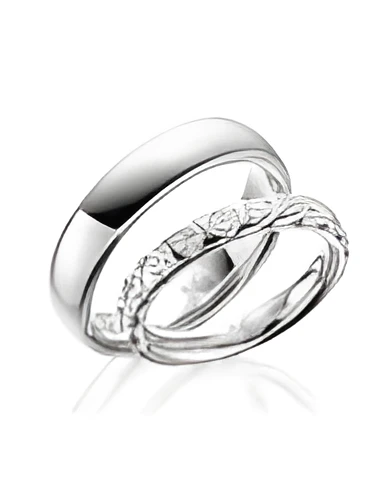 Alianzas de boda realizadas en Platino con media corona de diamantes - Alianzas de boda - 

