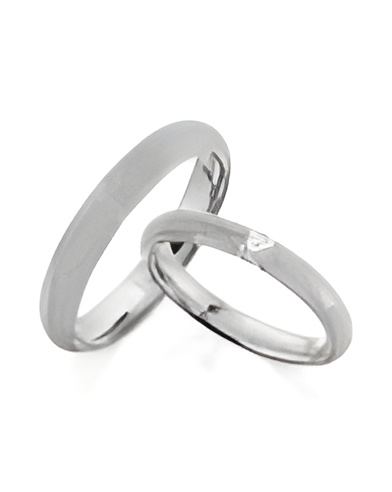 Alianzas de boda de Platino glamour con un diamante de la mejor calidad - Alianzas de boda - 


