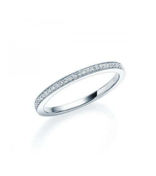 Sirio 0,09 l Oro blanco o Platino - Anillos de compromiso - Fino anillo de compromiso con media corona de diamantes