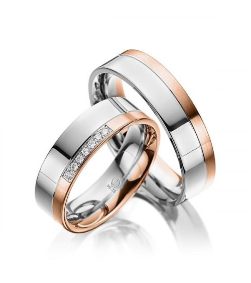 Anillos de boda especiales y diferentes de oro rosa y oro blanco o platino - Alianzas de boda - 


