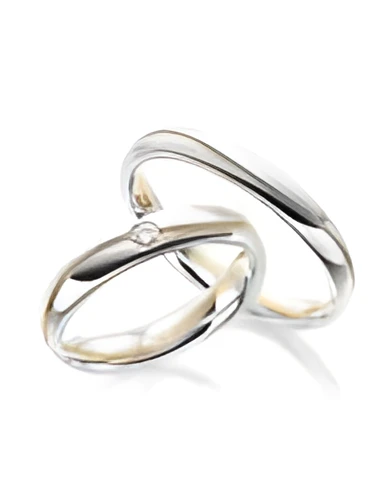 Anillos de boda totalmente personalizables en oro blanco y rosa de 14 o 18 quilates con un diamante - Alianzas de boda - 


