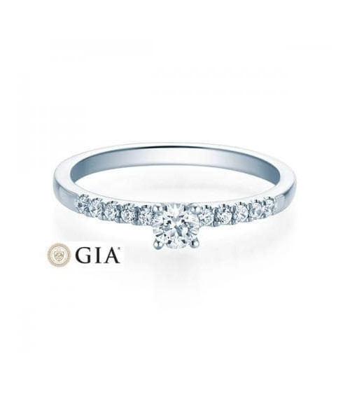 Aldebarán 0,30 l Oro blanco o Platino - Anillos de compromiso - Anillo de compromiso con diamantes en platino u oro blanco 18K