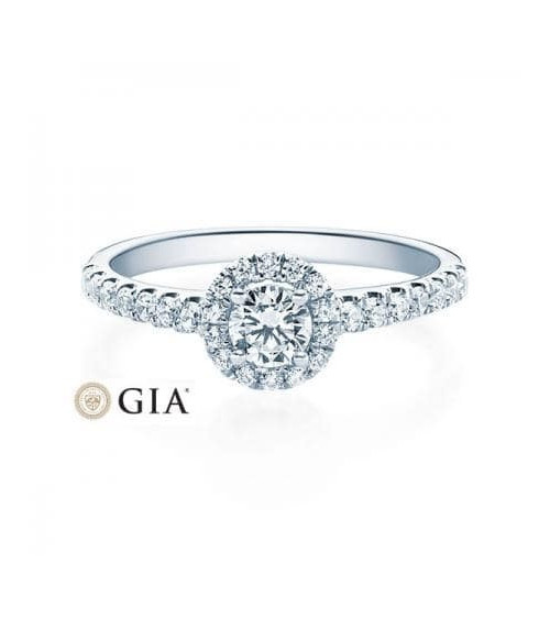 Vega 0,30 l Oro blanco o Platino - Anillos de compromiso - Anillo de compromiso exclusivo en oro blanco o platino con diamantes