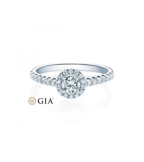 Vega 0,30 l Oro blanco o Platino - Anillos de compromiso - Anillo de compromiso exclusivo en oro blanco o platino con diamantes
