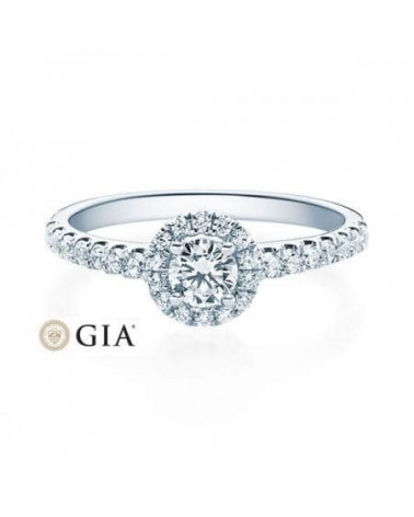 Vega 0,30 l Oro blanco o Platino - Anillos de compromiso - Anillo de compromiso exclusivo en oro blanco o platino con diamantes