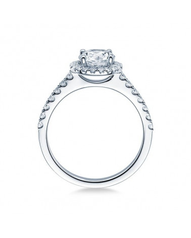 Vega 0,30 l Oro blanco o Platino - Anillos de compromiso - Anillo de compromiso exclusivo en oro blanco o platino con diamantes