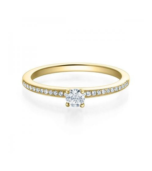 Antares 0,20 l Oro amarillo - ANILLO DE COMPROMISO EN ORO - Fino y elegante anillo de compromiso de oro de 18K con diamantes