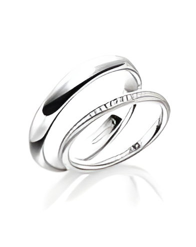 Pareja de anillos de oro blanco con diamantes naturales éticos - Alianzas de boda - 

