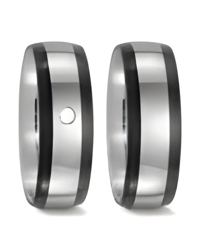 Anillos de boda diferentes de Carbono y Titanio con un diamante G,vs - Alianzas de boda - 

