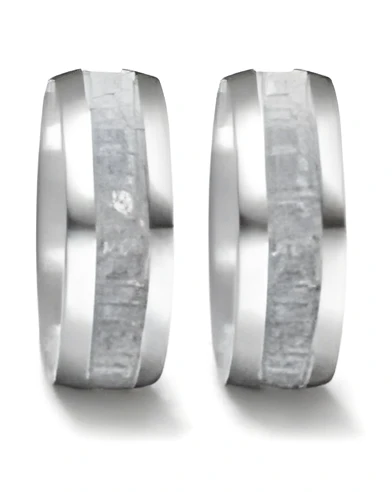 Anillos especiales de titanio y carbono gris con un diamante - Alianzas de boda - 

