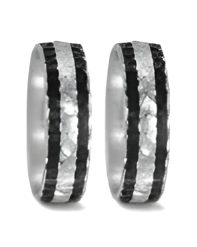Exclusivos anillos de carbono y titanio de dos colores con acabado especial - Alianzas de boda - 


