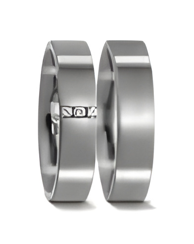 Anillos de matrimonio hechos de titanio con acabado mate oscuro y 3 diamantes - Alianzas de boda - 

