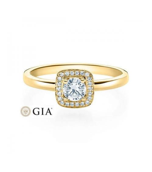 Carinea 0,344 l Oro amarillo - ANILLO DE COMPROMISO EN ORO - Solitario en oro amarillo de 18K con conjunto de diamantes