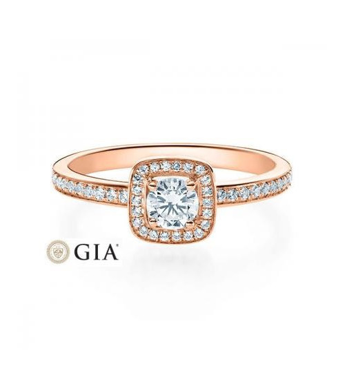 Carinea Major 0,42 l Oro rosa - ANILLOS DE COMPROMISO EN ORO ROSA - Solitario en oro rosa de 18K con corona de diamantes G,vsi
