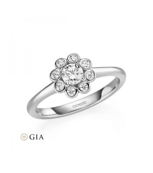 Espiga 0,30 l Oro blanco o Platino - Anillos de compromiso - Anillo de compromiso en oro blanco Margarita