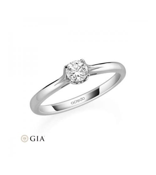 Alhena 0,30 l Oro blanco o Platino - Anillos de compromiso - Anillo de compromiso solitario con un corazón en platino u oro blan