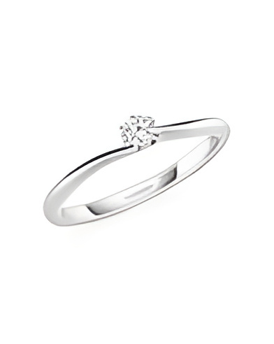 Algol 0,10 | Oro blanco o Platino - Anillos de compromiso - Precioso anillo de compromiso con corazones de Oro blanco o Platino