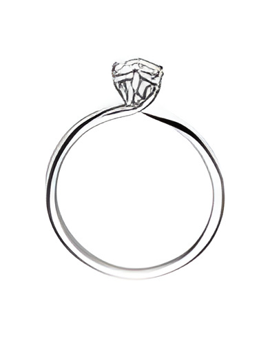 Algol 0,10 | Oro blanco o Platino - Anillos de compromiso - Precioso anillo de compromiso con corazones de Oro blanco o Platino