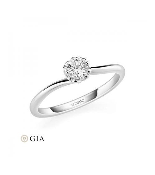 Algol 0,30 l Oro blanco o Platino - Anillos de compromiso - Nuevo anillo de compromiso con perfil de corazones y un diamante cor