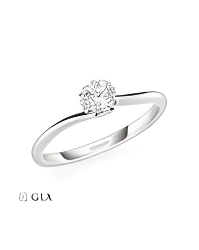 Algol 0,30 | Oro blanco o Platino - Anillos de compromiso - Nuevo anillo de compromiso con perfil de corazones y un diamante cor