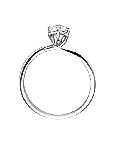 Algol 0,30 | Oro blanco o Platino - Anillos de compromiso - Nuevo anillo de compromiso con perfil de corazones y un diamante cor