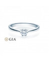 Achernar 0,30 | Oro blanco o Platino - Anillos de compromiso - Anillo de Oro blanco o Platino con un diamante central natural en