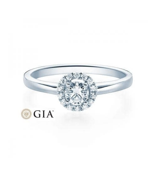 Tauri 0,30 l Oro blanco o Platino - Anillos de compromiso - Anillo para la pedida de mano con un diamante central con certificad
