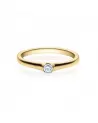 Gruis 0,10 | Oro amarillo - ANILLO DE COMPROMISO EN ORO - Anillo de pedida de oro amarillo con un diamante con perfil semi abier
